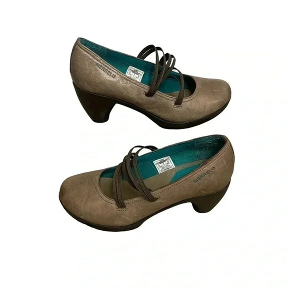 Merrell Cycling Evera Cross Gray Leather Slip on Performance Heels Women’s 7.5 - Picture 1 of 12